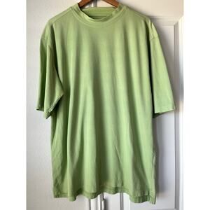 Preppy Green Knit Mock Neck Mens Size XL Pima Cotton Athletic Golf Shirt Tehama